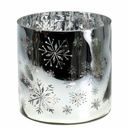 Karácsonyi dekoráció lámpás üveg metál Ø20cm H20cm