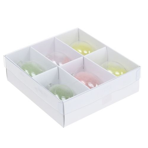 Floristik24 Üvegtojás tollas válogatott 6cm 6db