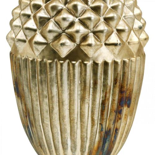 Floristik24 Őszi dekoráció, dekoratív makk valódi üveg, Advent, antik megjelenés Ø12cm H21cm