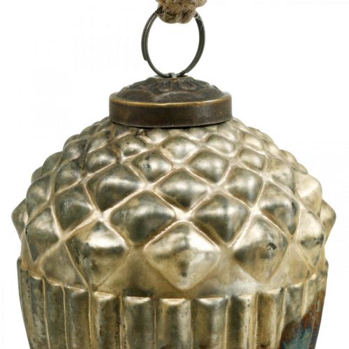 Floristik24 Akasztható makk, őszi gyümölcsök, fadíszek, valódi üveg, antik megjelenés Ø7,5cm H10,5cm 2db