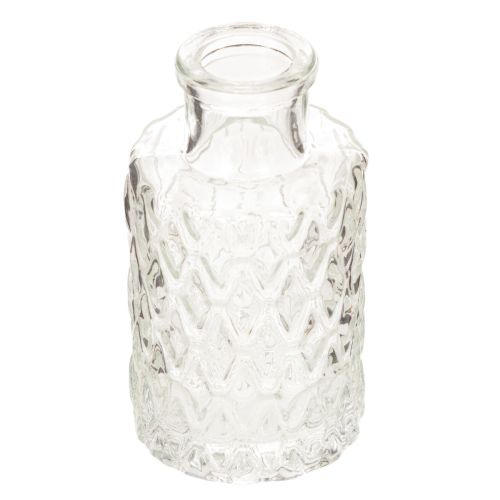 Mini üvegváza rombusz mintával, kis asztali váza, üveg, átlátszó, 9cm, 6 darab vétel | Floristik24.hu