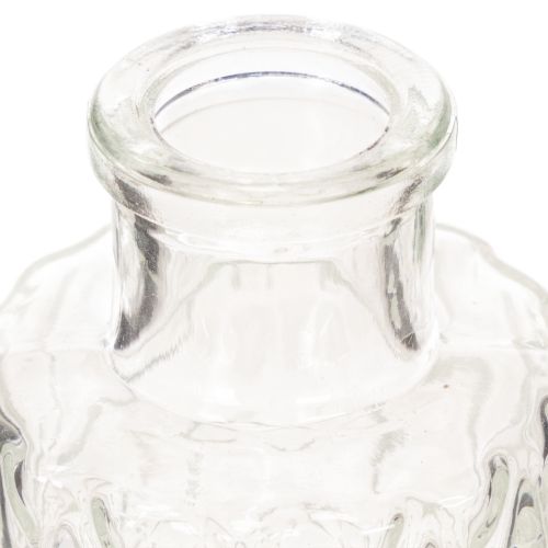 Mini üvegváza rombusz mintával, kis asztali váza, üveg, átlátszó, 9cm, 6 darab | Floristik24.hu