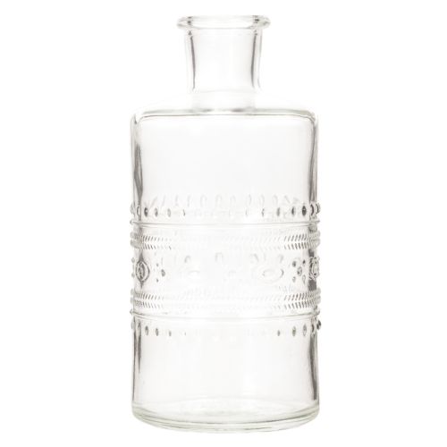 Mintás üvegpalack, hengeres, átlátszó, díszváza, 15 cm, 6 darab | Floristik24.hu