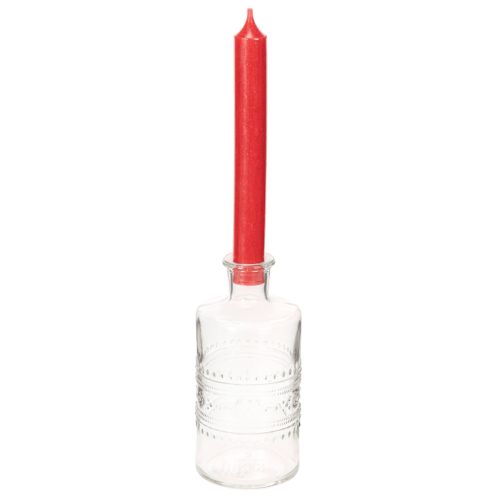 Mintás üvegpalack, hengeres, átlátszó, díszváza, 15 cm, 6 darab | Floristik24.hu