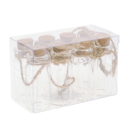 Floristik24 Parafával akasztós üvegpalack 5,5cm 8db