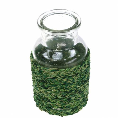Floristik24 Deco palacküveg rafiazölddel H10cm 4db