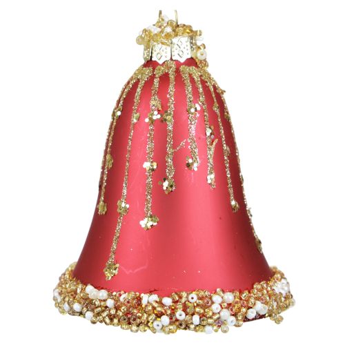 Floristik24 Üvegharang karácsonyi harang piros arany Ø6,5cm H8,5cm 2db