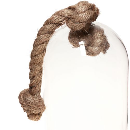 Floristik24 Üveg harangdísz beton megjelenésű alappal Ø13,5cm H24cm