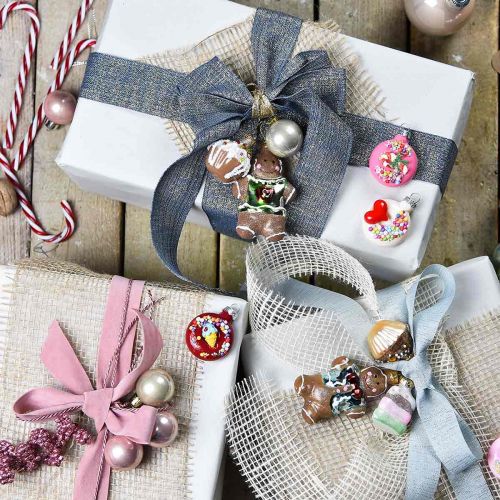 Floristik24 Üveg medálok mézeskalács ember és cupcakes, karácsonyfadísz keverék, karácsonyi pékség H4 / 8cm valódi üveg 6db