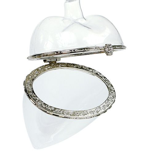 Floristik24 Üveg szív tölteléknek, függő dekoráció 7cm x 10cm átlátszó 2db