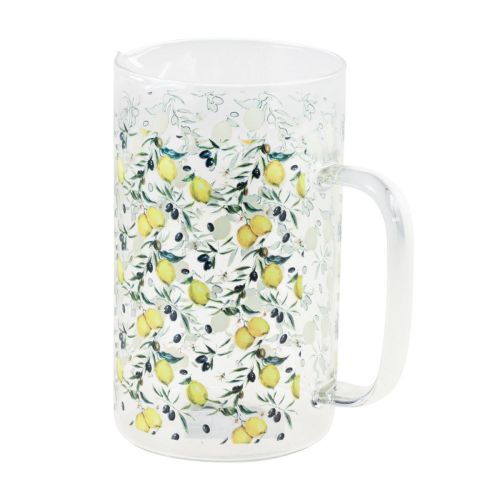 tételeket Üvegkancsó citrom és olajbogyó dekoratív kancsó üveg H17cm