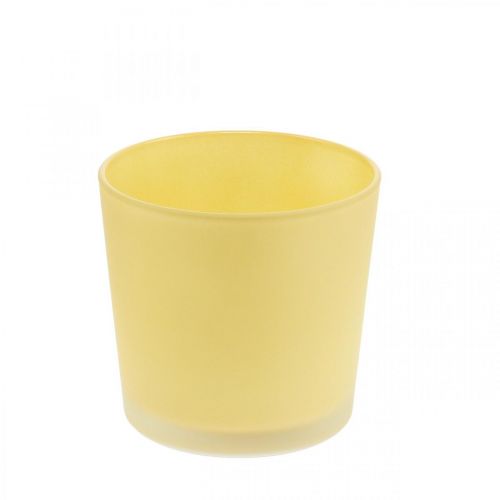tételeket Üveg virágcserép sárga dekoratív üveg kád Ø11,5cm H11cm