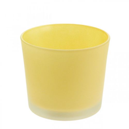 tételeket Üveg virágcserép sárga cserepes üveg kád Ø14,5cm H12,5cm