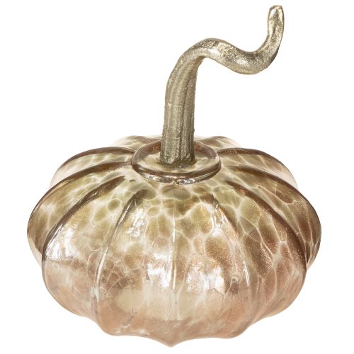 Üveg tök asztaldísz őszi tök üveg fém M14cm 2 db