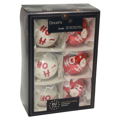 tételeket Karácsonyi labdák üveg Karácsonyfa golyók Mikulás 6db