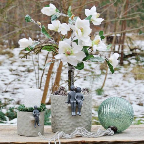 Floristik24 Üveggolyó kék vintage karácsonyi dekorációs üveg akasztásához Ø15cm