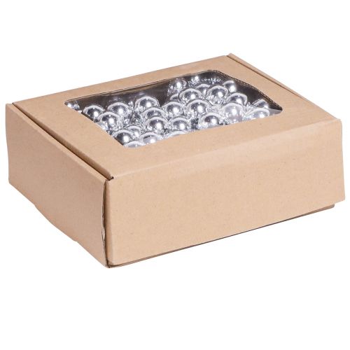 Floristik24 Üveggolyók ezüst huzalon tükörbogyók Ø20mm 140 db