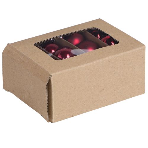 Üveggolyók Karácsony Bordeaux-ban mix Ø3cm 22 db | Floristik24.hu