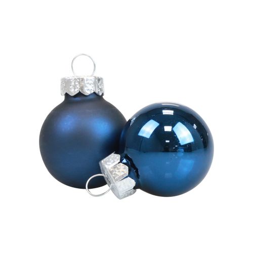 tételeket Mini karácsonyi golyók üveg kék üveggolyók Ø2,5cm 20db