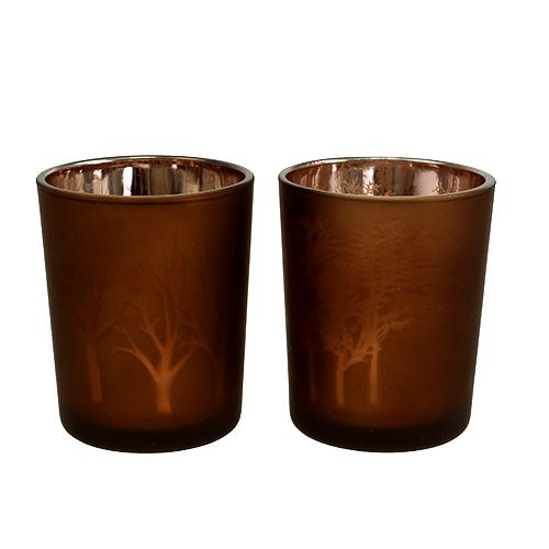 Floristik24 Üveglámpa barna mintával Ø5,5cm H6,5cm 4db