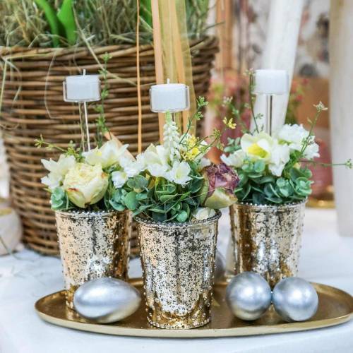 Floristik24 Üveg teamécses tartó H20cm 8 db