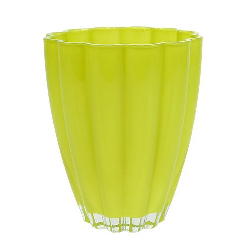 Floristik24 Üvegváza "Bloom" lime Ø14cm H17cm
