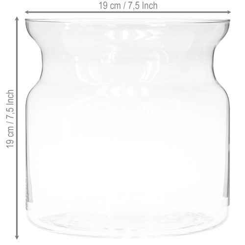 Floristik24 Üvegváza Brenda virágváza üveg nagy átlátszó Ø19cm H19cm