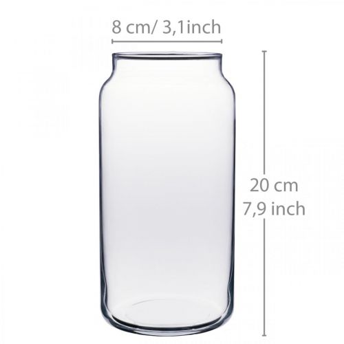 tételeket Virágváza üveg átlátszó üveg váza asztaldísz Ø8cm H20cm