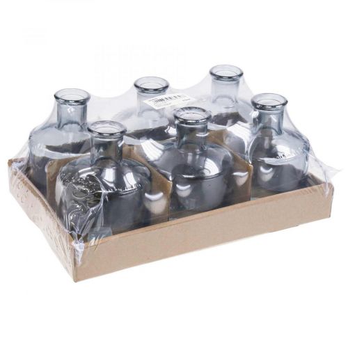 Floristik24 Üvegváza patika palackok dekoratív üveg dekoratív váza színezett Ø7cm 6 db