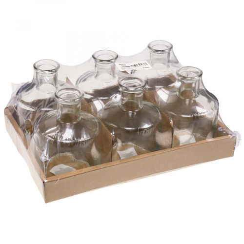 Floristik24 Üvegváza patika palackok Deco Glass Deco váza átlátszó Ø7cm 6db