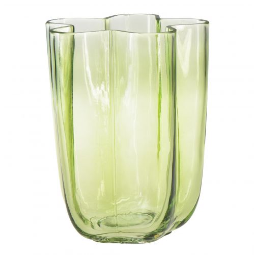 Üvegváza zöld váza virág dekoratív váza Ø15cm H20cm