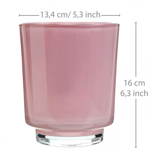 Floristik24 Orchidea ültető üveg rózsaszín H16cm Ø13,4cm