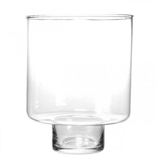 Floristik24 Üvegváza lábbal ROY lámpás üvegdísz Ø16cm H20cm