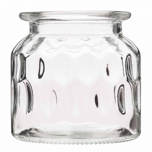Floristik24 Üvegváza mintával, lámpás átlátszó üveg H11cm Ø11cm