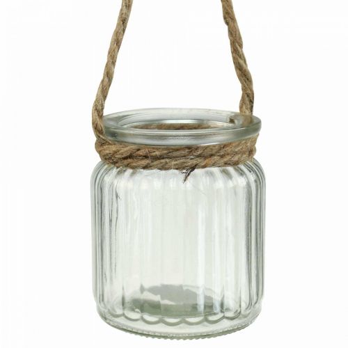 Floristik24 Üvegváza lámpás üvegkötél felakasztásához Ø8cm H9cm