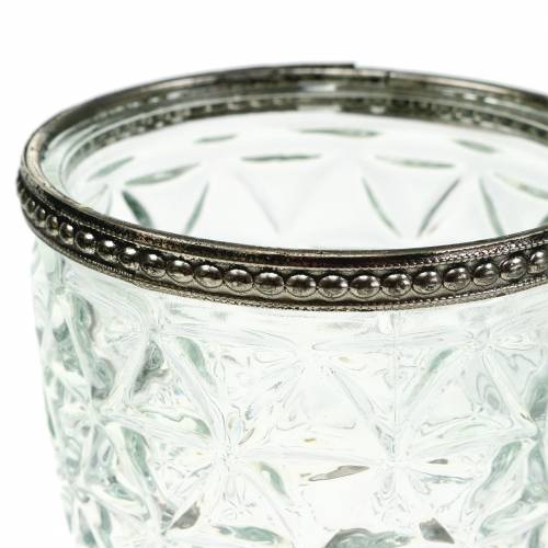 Floristik24 Üveglámpa az antik talpon fém éllel Ø9cm H13,5cm