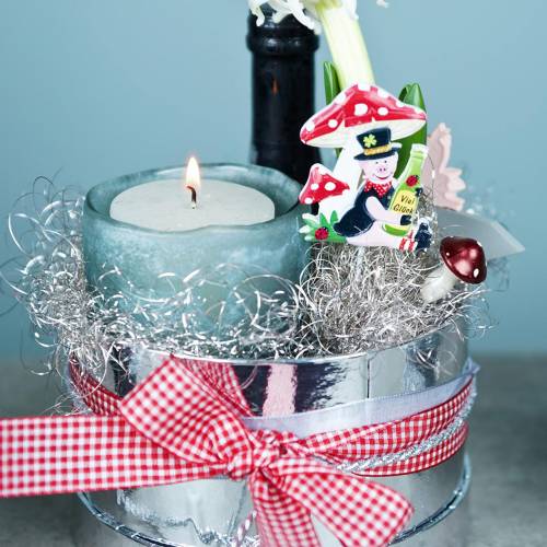 Floristik24 Üveglámpás zöld matt Ø8,5cm H9,5cm