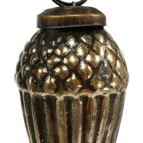 Floristik24 Karácsonyfadísz üvegmakk akasztható barna,arany 6cm 3db