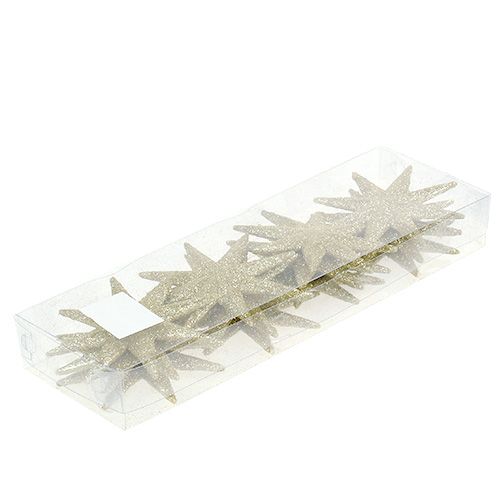 Floristik24 Csillogó csillagarany Ø10cm 12db