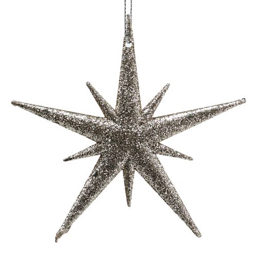 Floristik24 Glitter csillag világos arany 13cm 12db