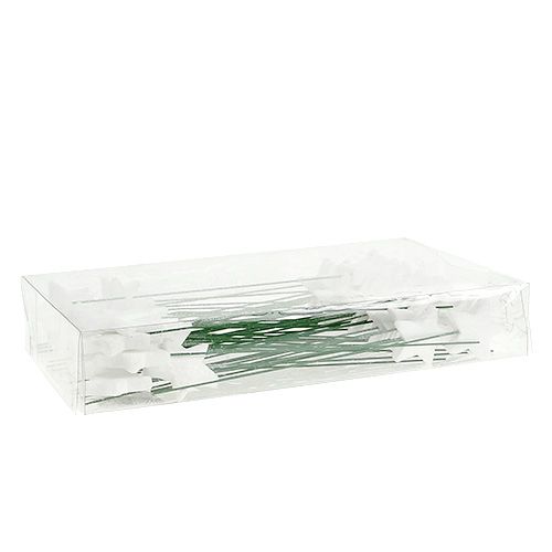 Floristik24 Csillogó csillag dróton fehér 4cm L22cm 60db