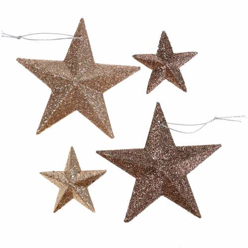 Floristik24 Glitter star gold mix 9,5/5cm 18 db