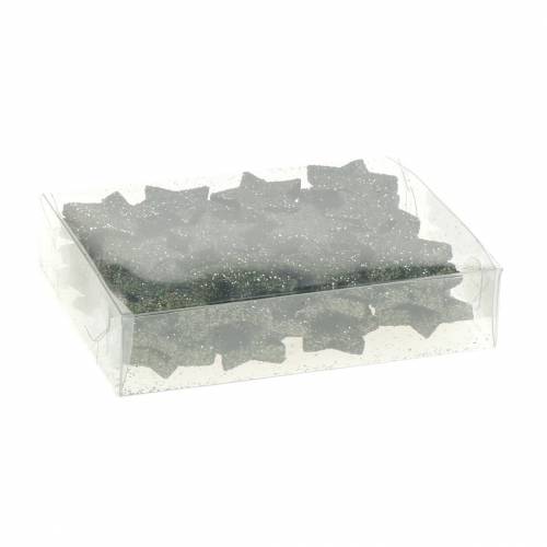 Floristik24 Csillag csillogó zöld 2,5cm 48 db