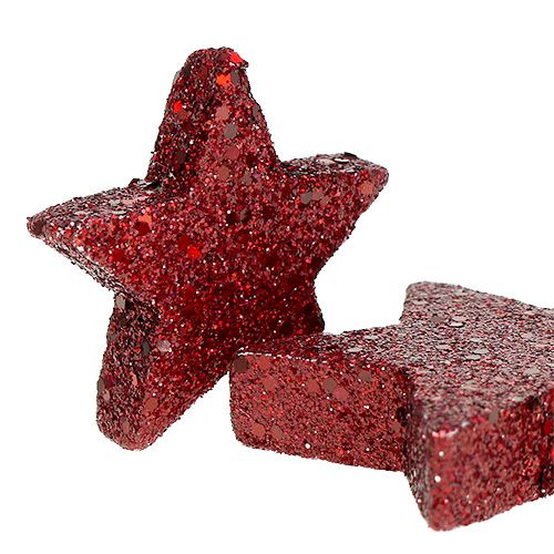 Floristik24 Csillogó csillagok Bordeaux szórásához 4-5cm 40db