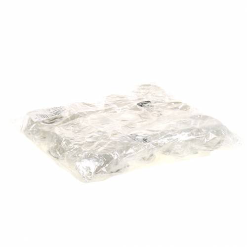 Floristik24 Karácsonyfadísz csésze fehér csillogás 8cm 12db