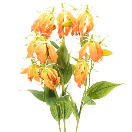 Művirág Gloriosa narancs hosszú szárral vázába 80cm 3db