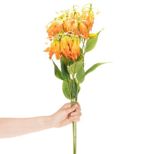 Művirág Gloriosa narancs hosszú szárral vázába 80cm 3db | Floristik24.hu