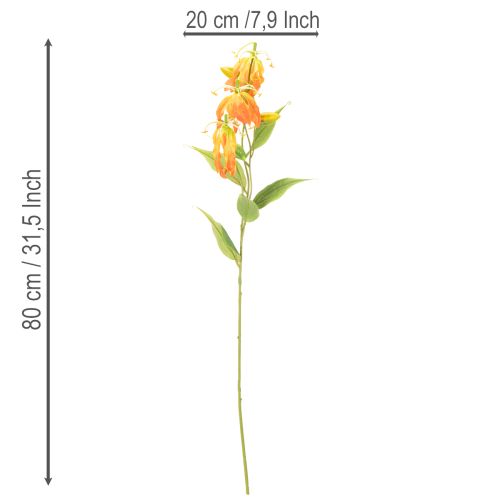 Művirág Gloriosa narancs hosszú szárral vázába 80cm 3db | Floristik24.hu
