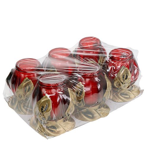 Floristik24 Sír világospiros Ø12,5cm H19,5cm 6 db