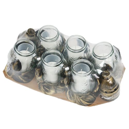 Floristik24 Sírlámpa Ø12,5cm H19,5cm fehér 6db